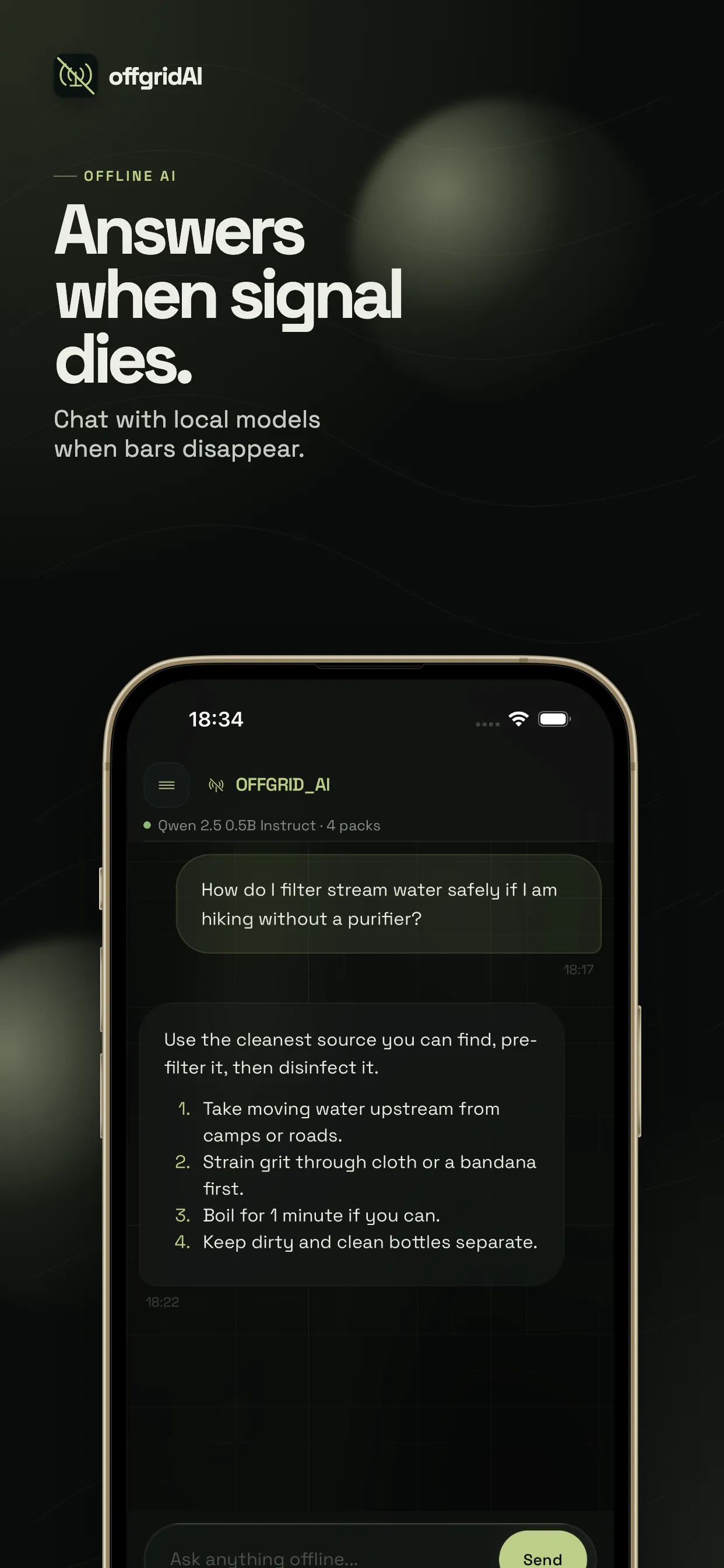 iPhone App Store screenshot 1: Answers when signal dies