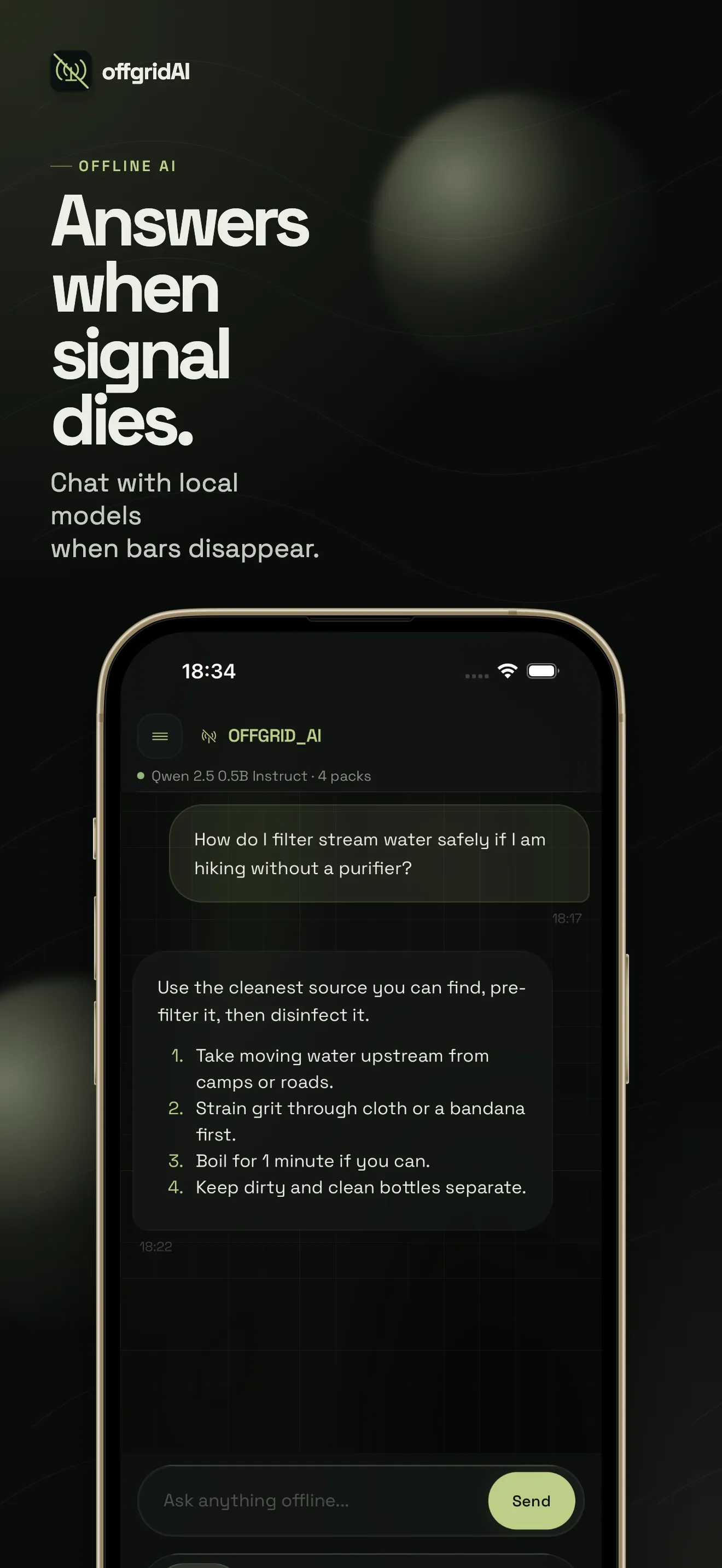 iPhone App Store screenshot 1: Answers when signal dies