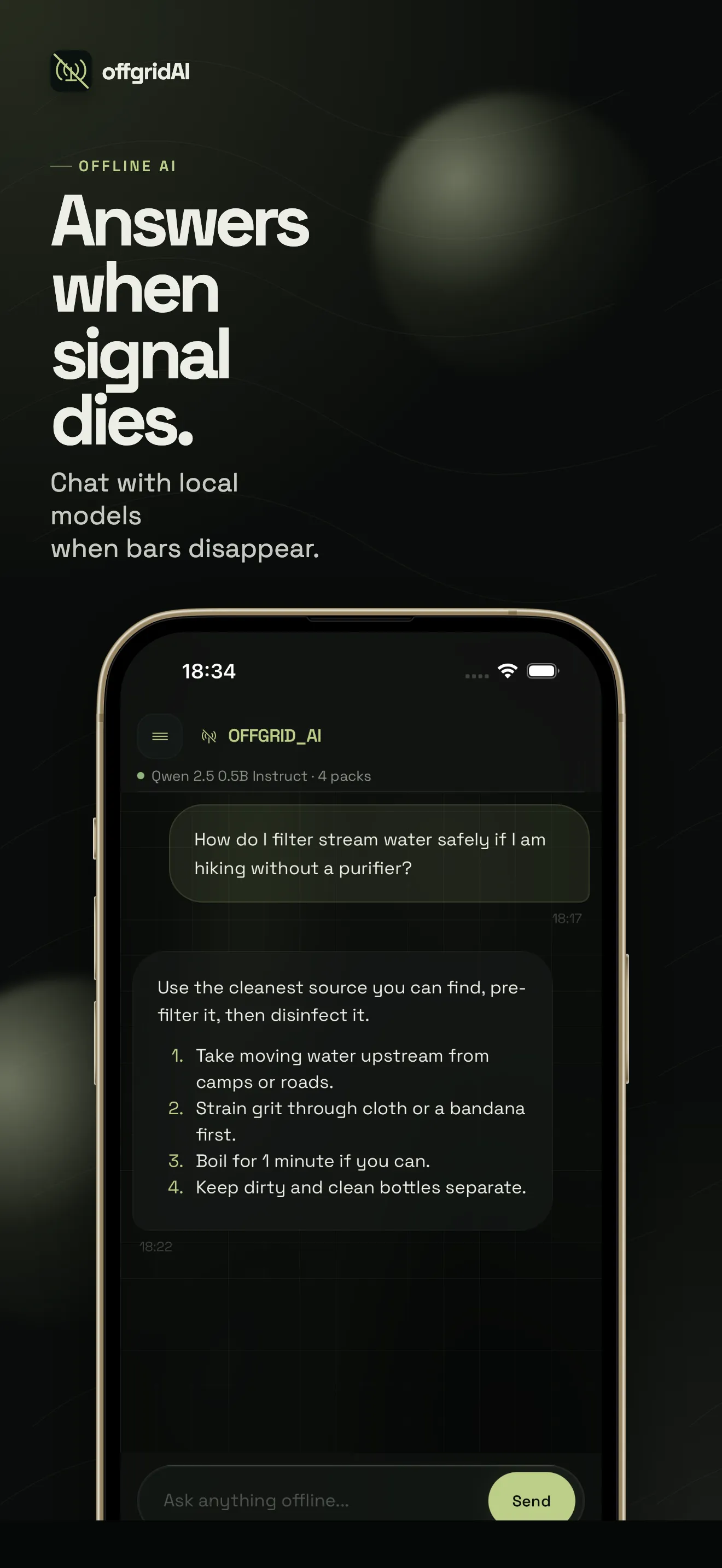 iPhone App Store screenshot 1: Answers when signal dies