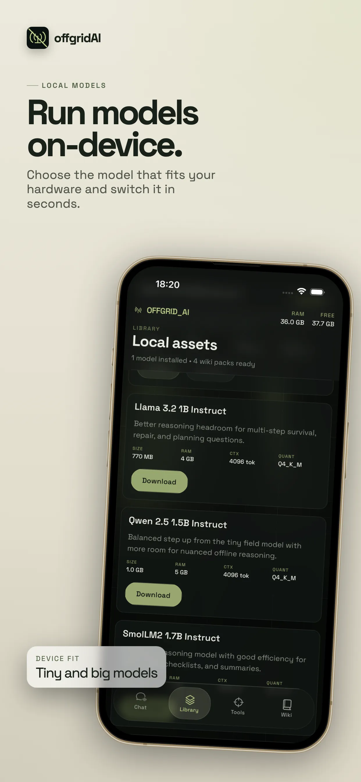 iPhone App Store screenshot 3: Run models on-device