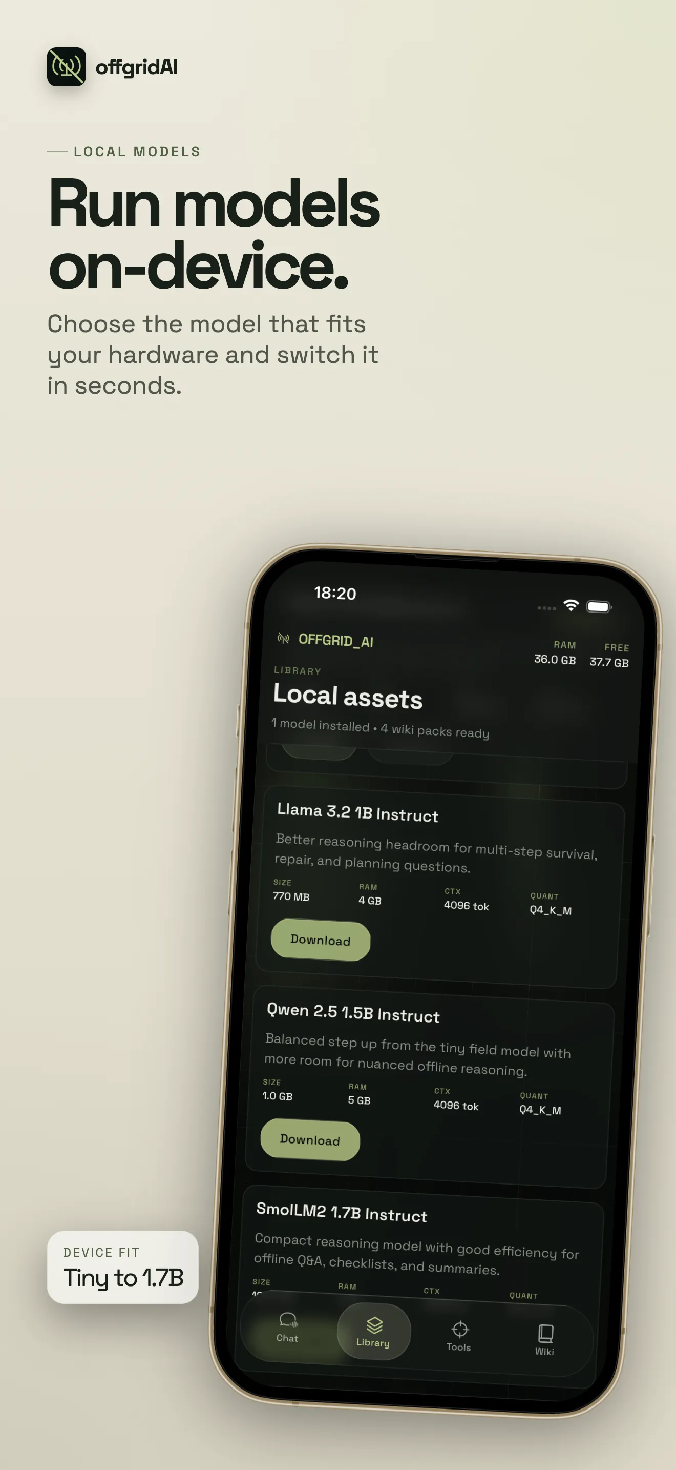iPhone App Store screenshot 3: Run models on-device