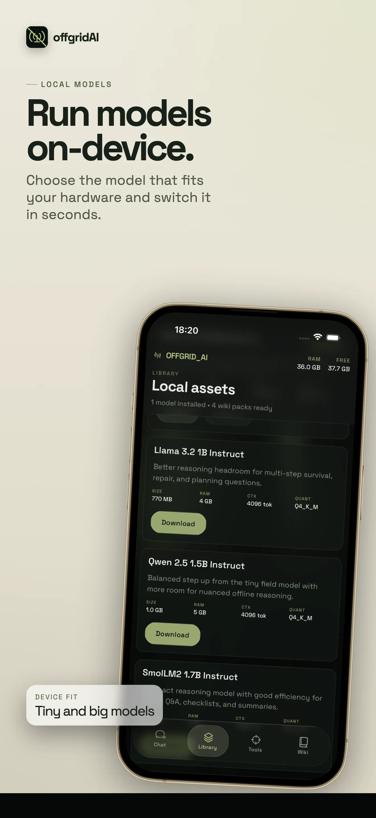 iPhone App Store screenshot 3: Run models on-device
