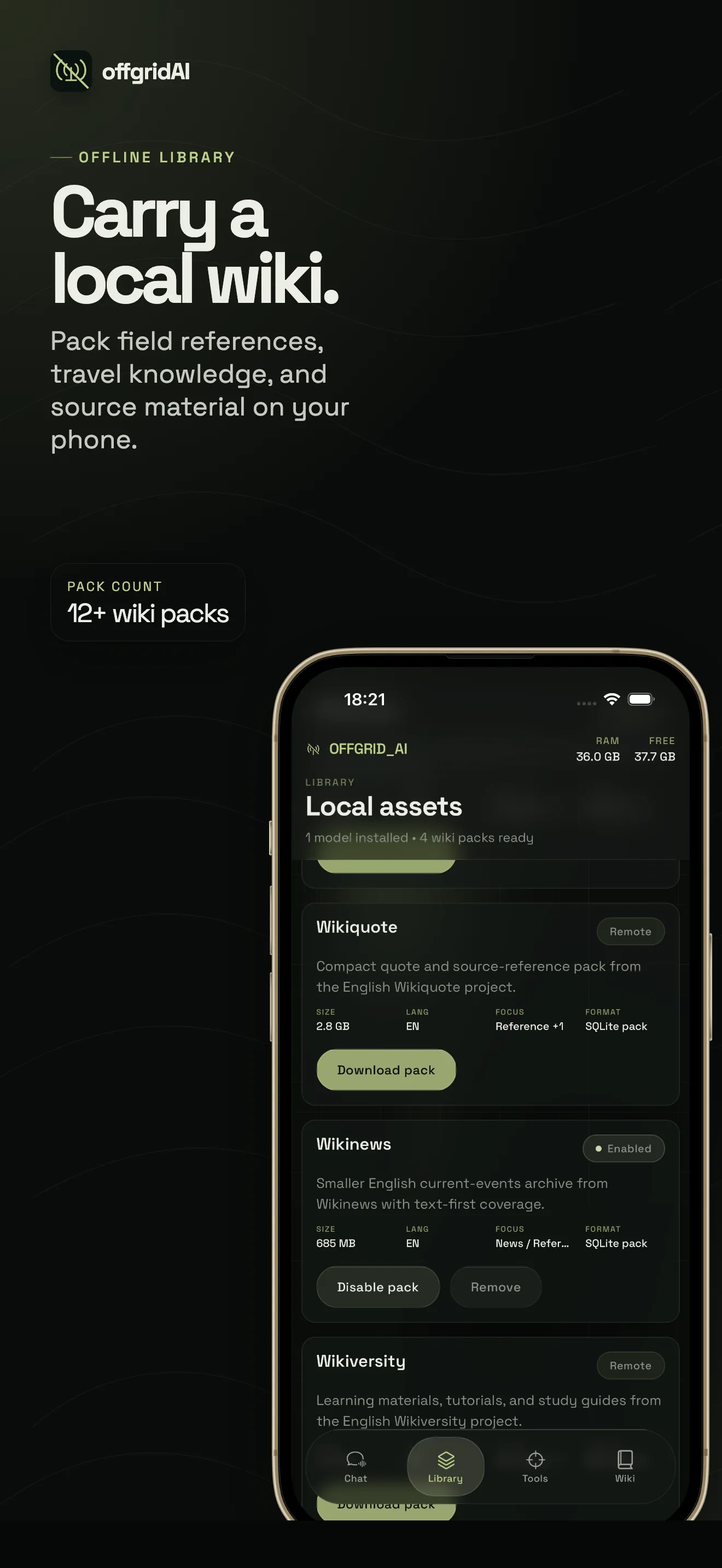 iPhone App Store screenshot 4: Carry a local wiki