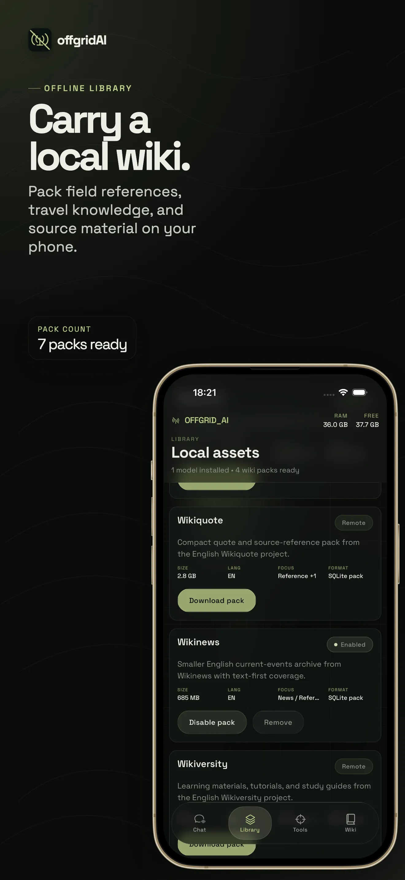iPhone App Store screenshot 4: Carry a local wiki