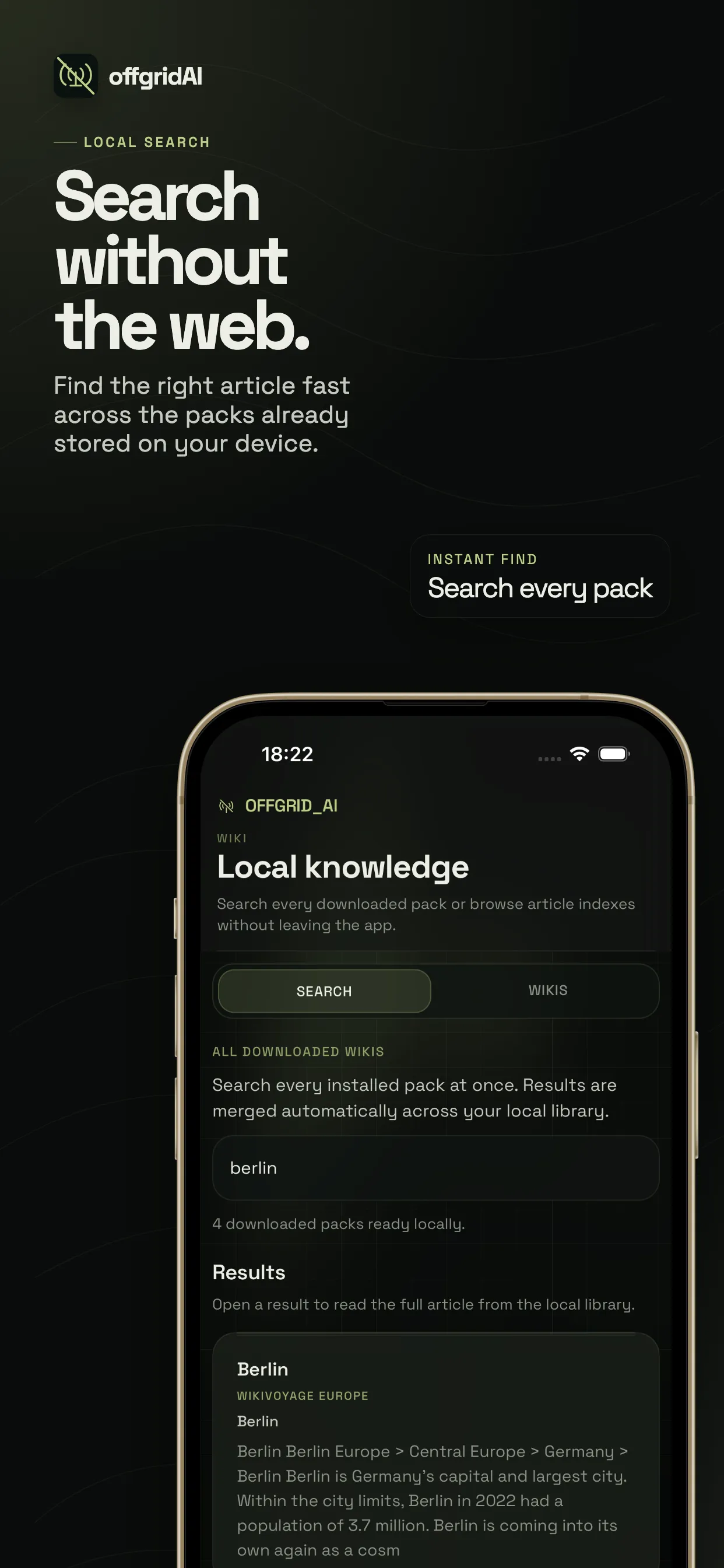 iPhone App Store screenshot 5: Search without the web