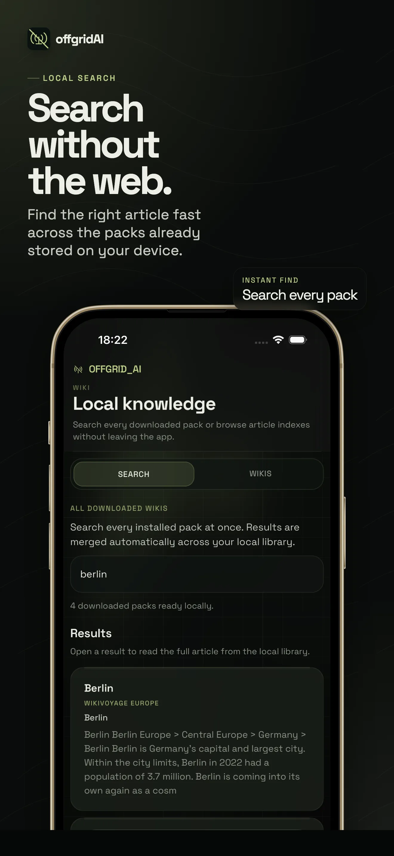 iPhone App Store screenshot 5: Search without the web