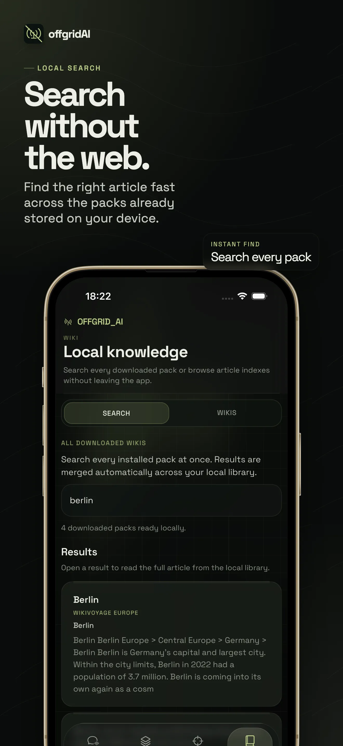 iPhone App Store screenshot 5: Search without the web