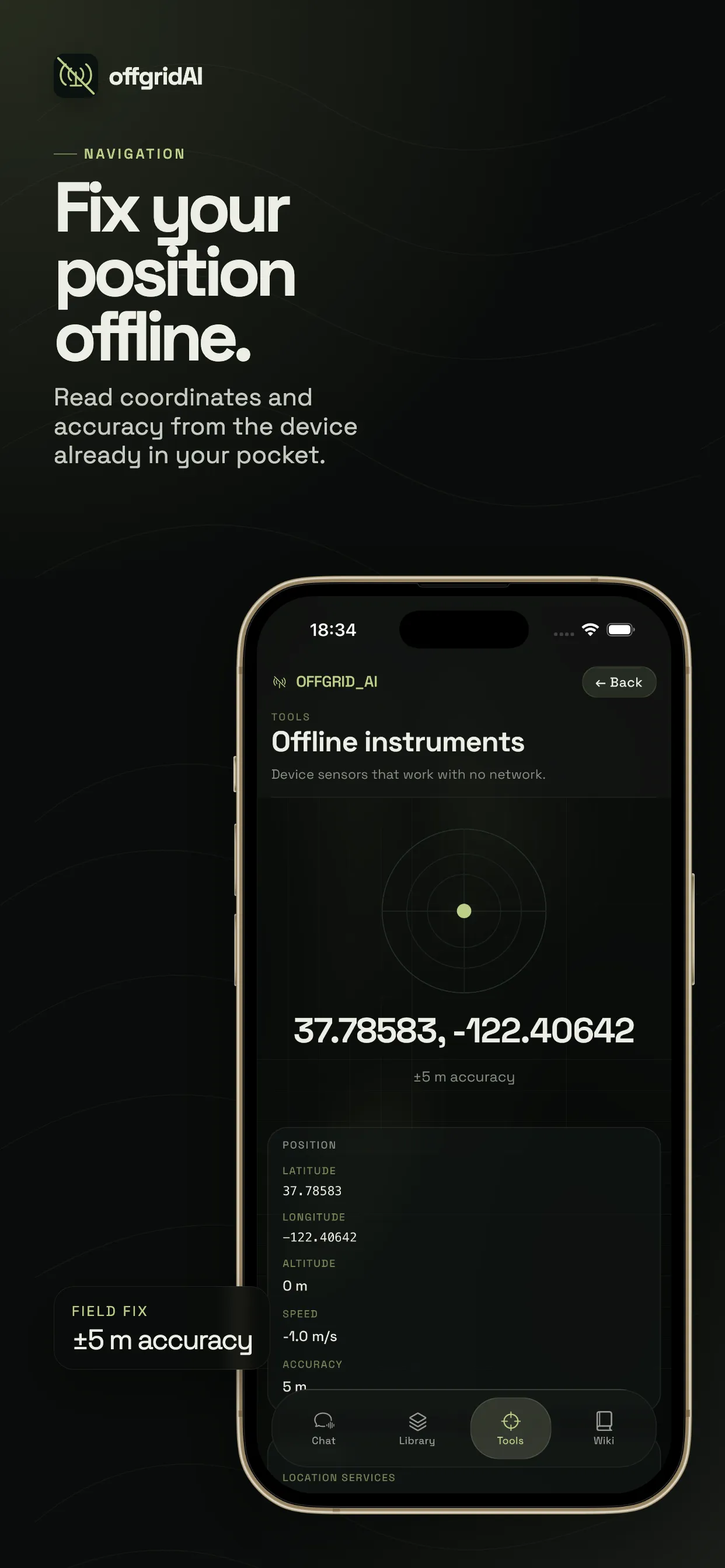 iPhone App Store screenshot 9: Fix your position offline