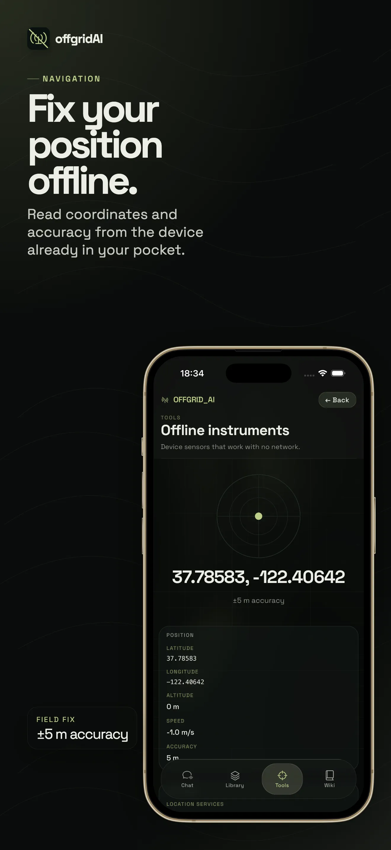 iPhone App Store screenshot 9: Fix your position offline