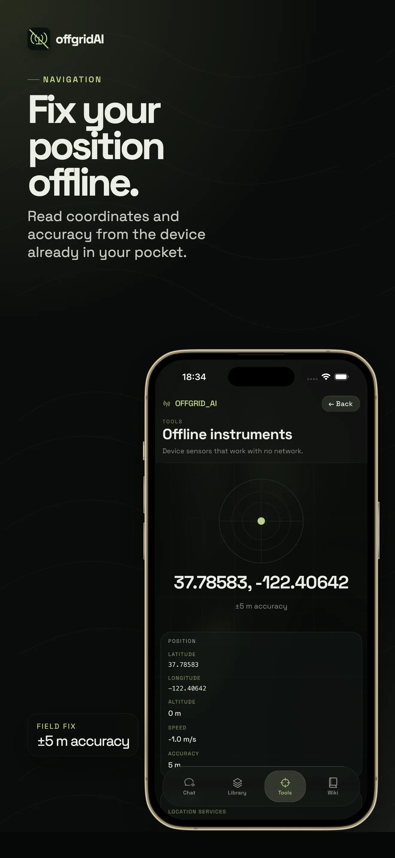 iPhone App Store screenshot 9: Fix your position offline